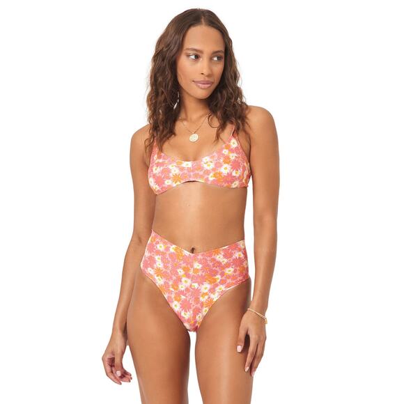 L*Space Ry Classic Bikini Swimsuit Bottoms When in Bloom Pink Floral Print Small